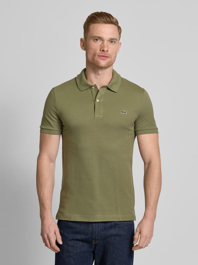 Lacoste Slim Fit Poloshirt mit Label-Patch Modell 'PIQUE' (oliv
