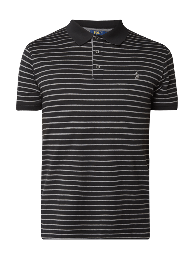 Polo Ralph Lauren Slim Fit Poloshirt mit Streifenmuster black online kaufen