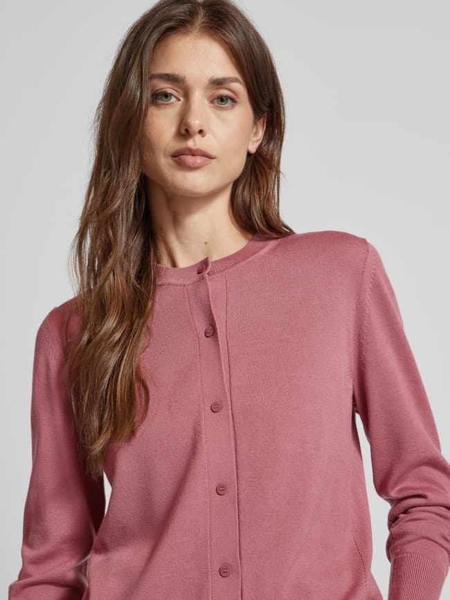 Damen Strickjacke Altrosa BOSS Strickcardigan Aus Schurwolle Mit