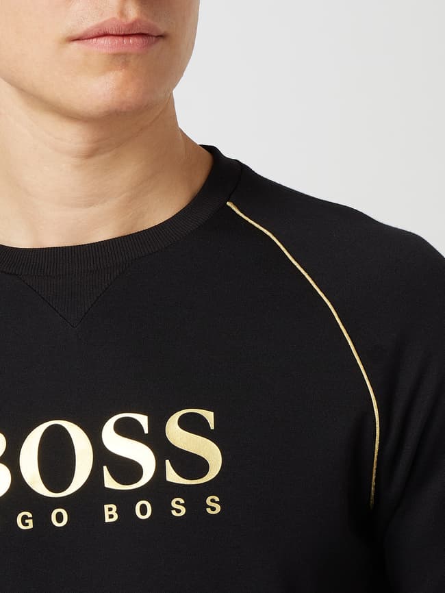 Hugo boss logo sweatshirt on sale black