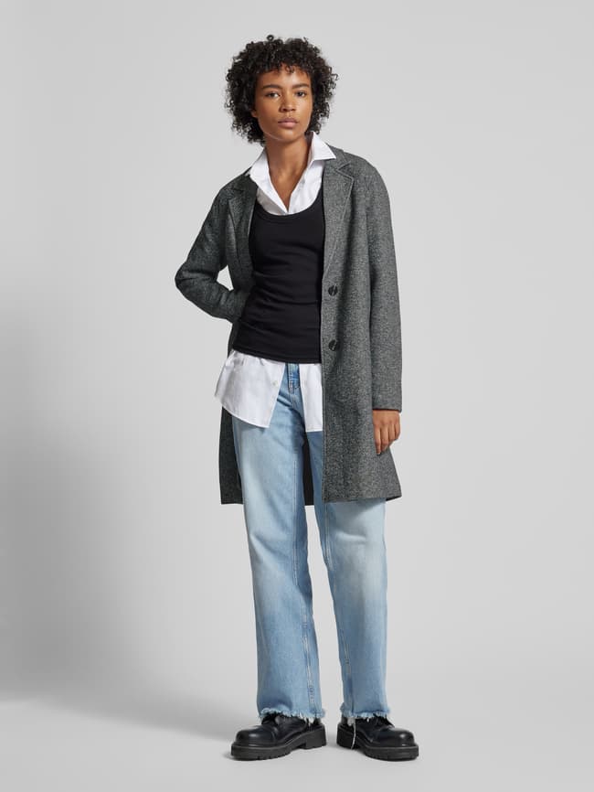 Blazer Damenjacke Grau Melange Eleganter Damen Blazer In Langer