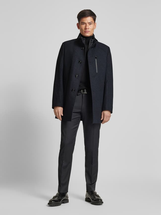 BLACK LABEL Regular Fit Mantel aus Woll-Mix mit