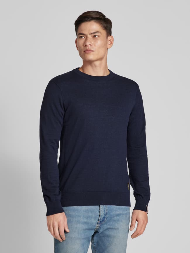 Scotch & Soda Strickpullover mit Label-Detail (dunkelblau) online 