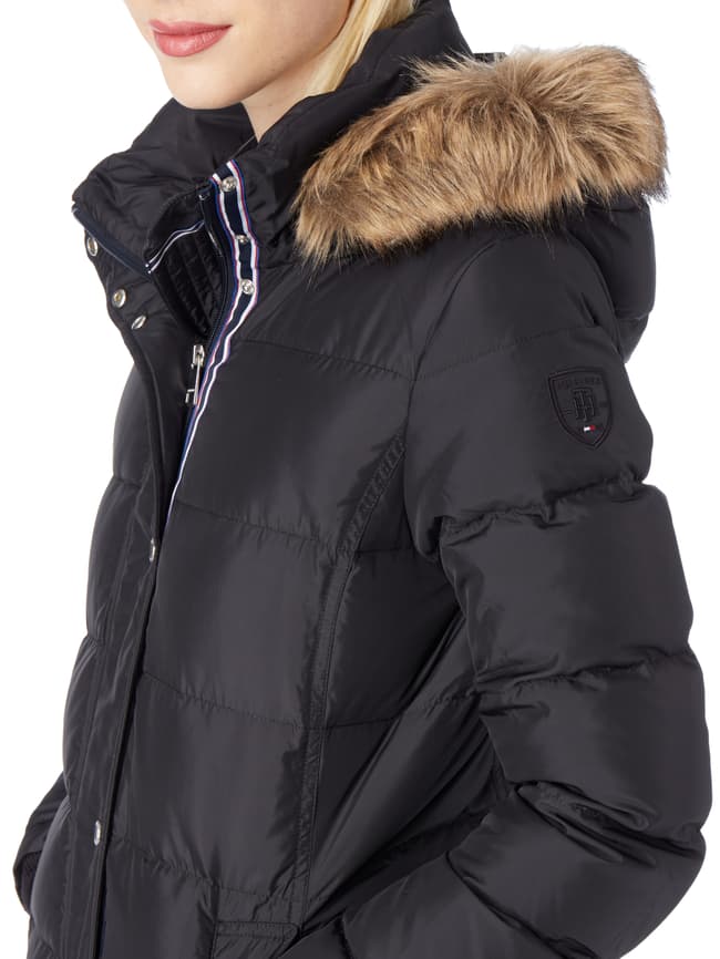 Tommy Hilfiger Daunenmantel mit abnehmbarer Kapuze (black) online  