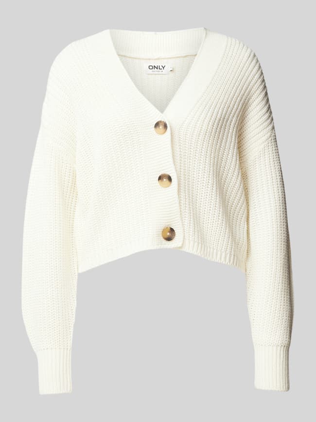 Only Cropped Cardigan mit Knopfleiste Modell 'CAROL' (offwhite