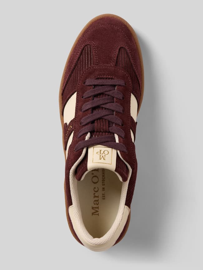 Marc O'Polo Low Top Sneaker aus Rindleder in Cord-Optik