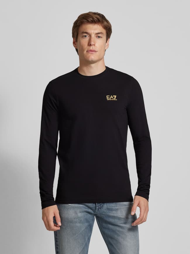 EA7 Emporio Armani Longsleeve mit Label-Print (black) online kaufen