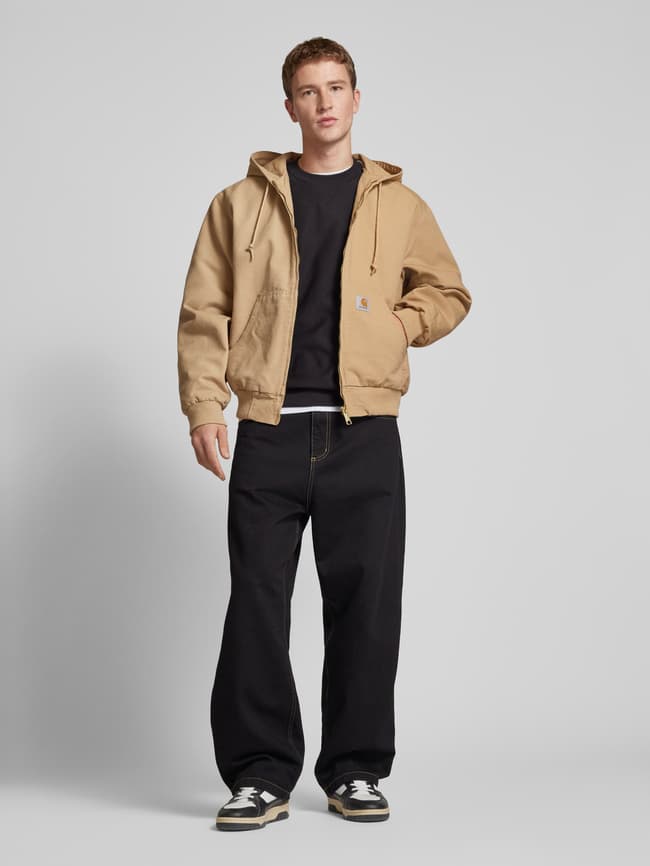 【myhartt.id】 Bluza męska z kapturem Carhartt Midweight Sleeve Logo Hooded