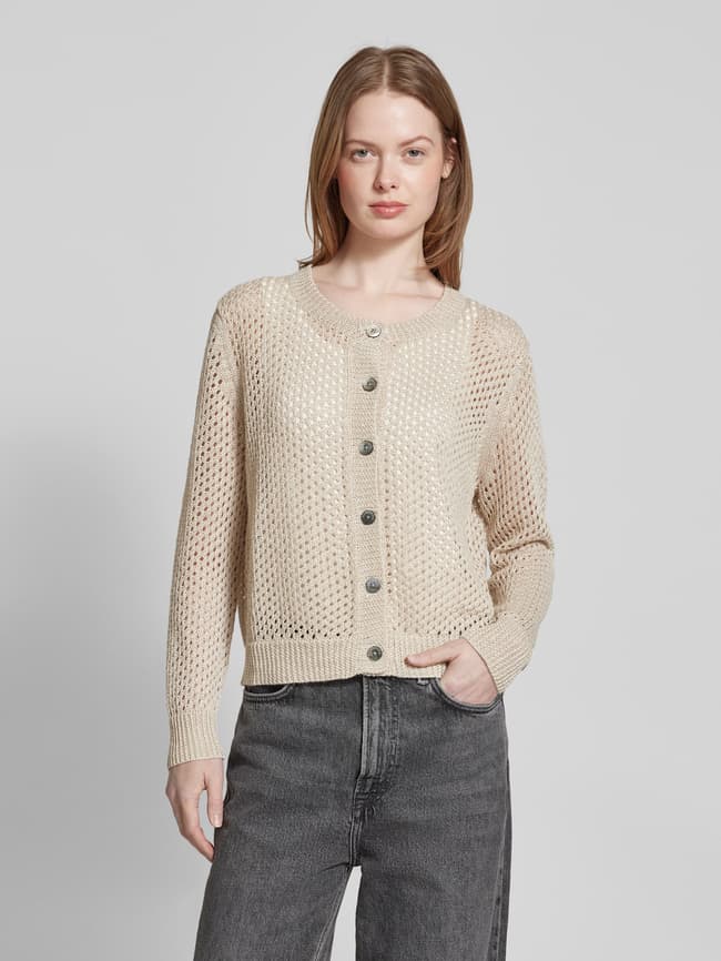 Hemisphere Leinencardigan mit Lochmuster (sand) online kaufen