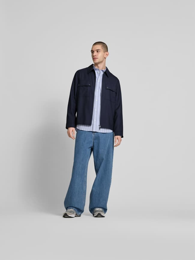 Wood Wood Hemdjacke mit Zweiwege-Reißverschluss (blau) online kaufen