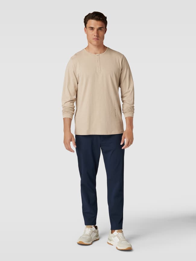 Colours & Sons Longsleeve mit Label-Stitching Modell 'HENLEY' (hellgruen)  online kaufen