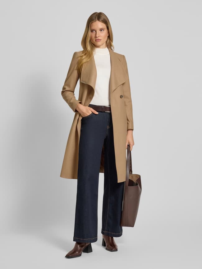 TED BAKER ベージュ ロングコート Ted Baker Lange jas van wolmix met kasjmier in zand online kopen | P&C
