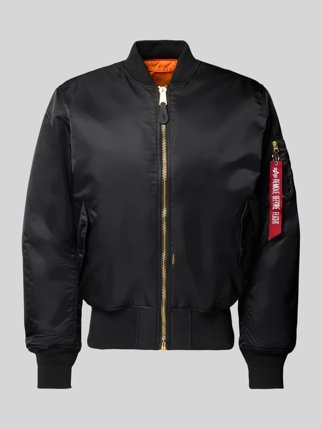 Alpha Industries Bomberjacke mit Stehkragen und Pattentaschen