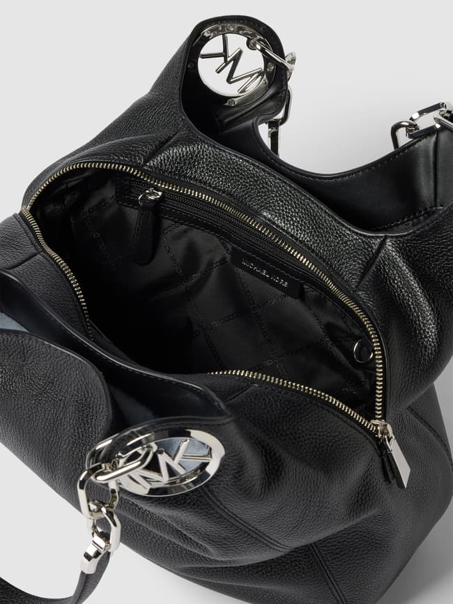 Kors Lillie Chain Tote Michael Kors Handtasche Schwarz Silber Hobo