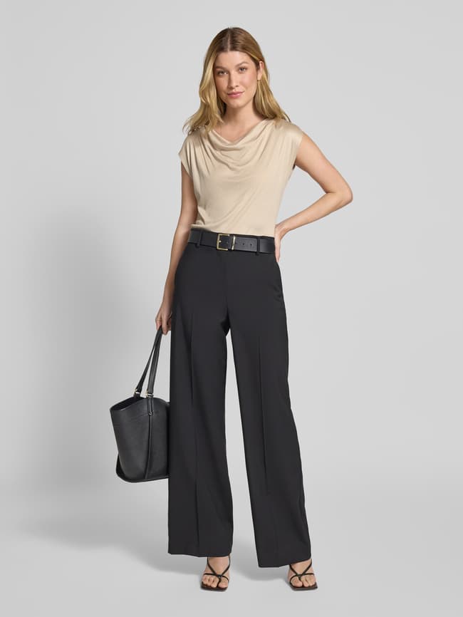 BLACK LABEL Regular Fit T-Shirt mit Wasserfallausschnitt