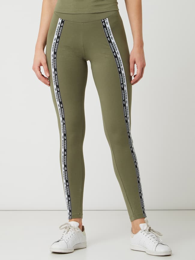 adidas Originals Leggings mit Logo Streifen khaki online kaufen