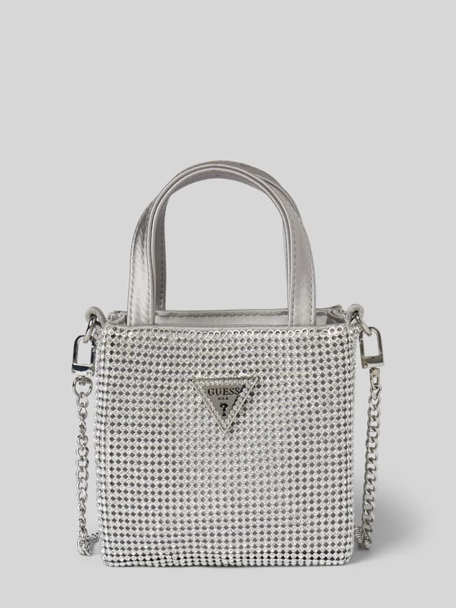 Guess Tasche Glitzer Silber Guess Handtasche Mit Allover