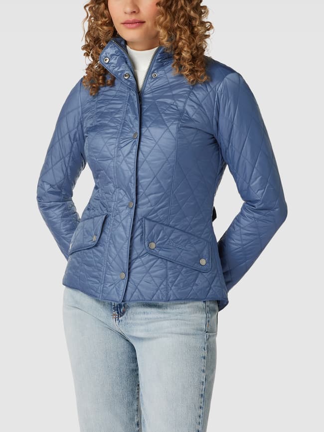 Barbour Steppjacke mit Druckknopfleiste Modell 'Cavalry' (bleu