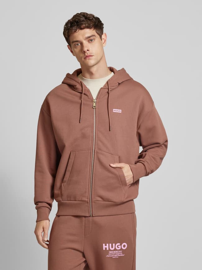 Hugo Blue Sweatjacke mit Label-Print Modell 