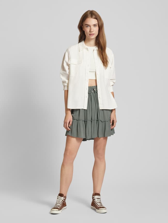 Only Oversized Leinenbluse mit Brustpattentaschen Modell 
