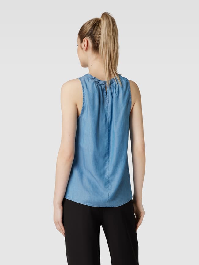 edc By Esprit Blusentop aus Lyocell in Denim-Optik (jeansblau