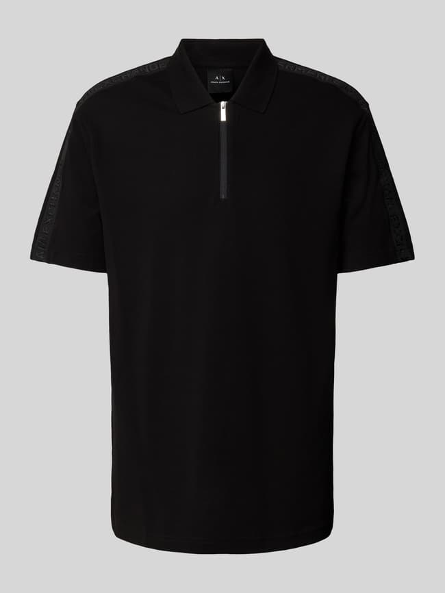 Black zip up polo shirt online