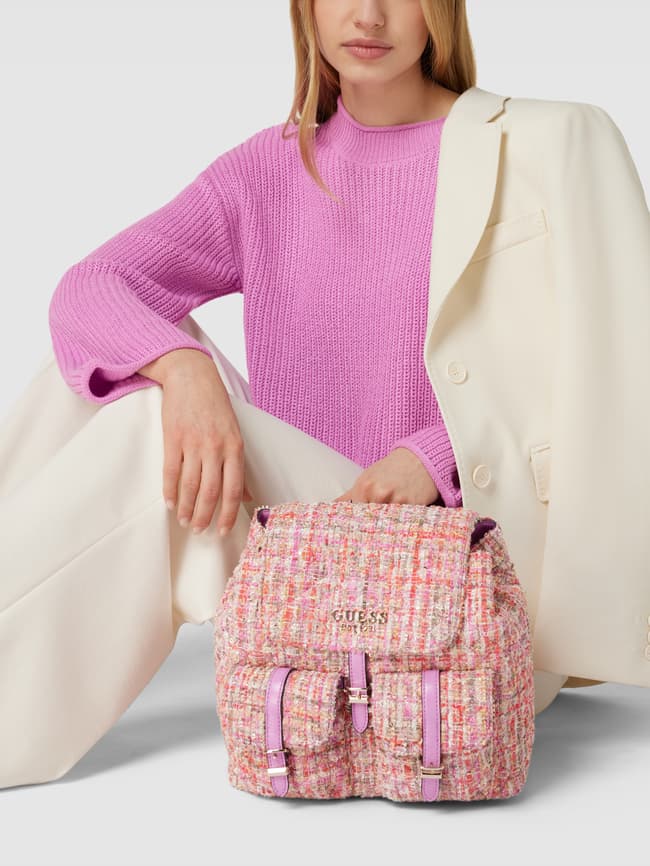 Guess Rucksack in Bouclé-Optik Modell 'ADAM' (pink) online kaufen