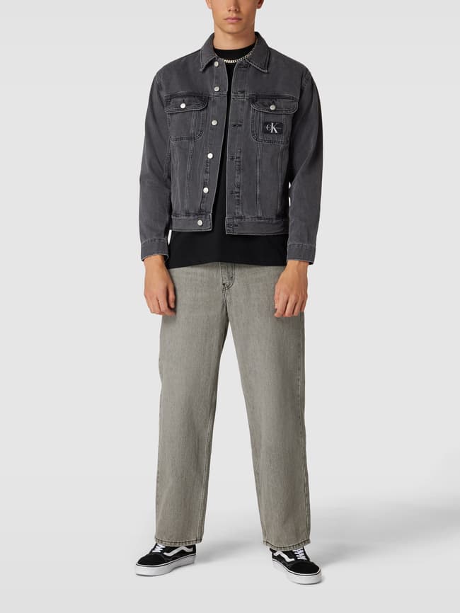 Calvin Klein Jeans Jeansjacke mit Label-Patch (black) online kaufen
