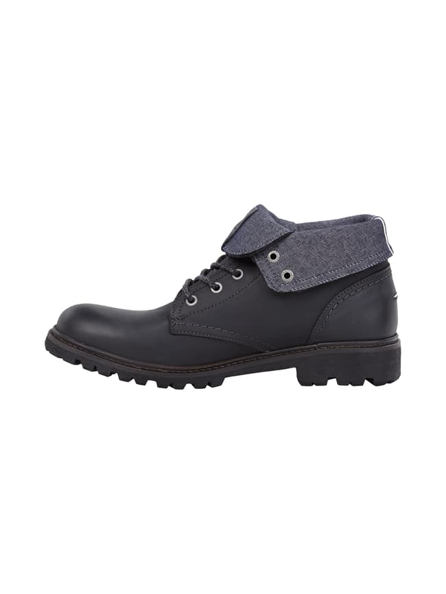 Tommy Jeans Lederboots mit Kontrastumschlag (black) online kaufen