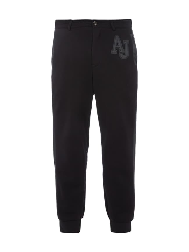 Armani Jeans Sweatpants mit Besatz in Leder Optik black online kaufen