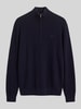 GANT Regular Fit Troyer aus Baumwoll-Woll-Mix Dunkelblau