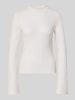 COMMA Slim Fit Bluse in Spitzen-Optik Offwhite
