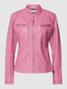 Cabrini Lederjacke mit Reißverschlusstaschen Pink