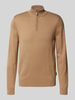 HECHTER PARIS Strickpullover mit Stehkragen Beige