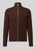 Selected Regular Fit Strickjacke aus reiner Baumwolle Modell 'DANE' Dunkelbraun