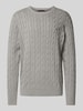 Tommy Hilfiger Strickpullover mit Zopfmuster Hellgrau