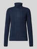 Blend Gebreide pullover met kabelpatroon Marineblauw