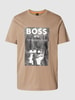 BOSS Orange T-Shirt mit Logo-Motiv-Print Beige