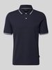 bugatti Slim Fit Poloshirt mit Label-Stitching Dunkelblau