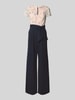 Christian Berg Cocktail Jumpsuit mit V-Ausschnitt Marine Melange