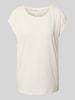 Christian Berg Woman T-shirt met geribde ronde hals Offwhite