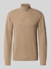 Casual Friday Strickpullover mit Rollkragen Camel Melange