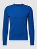 Paul & Shark Gebreide pullover met labelpatch Koningsblauw