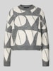 Vero Moda Regular Fit Strickpullover mit Woll-Anteil Modell 'LOVE' Hellgrau Melange