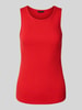 Oui Tanktop met fijnrib Rood