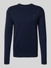 Tommy Hilfiger Regular Fit Strickpullover aus Baumwoll-Kaschmir-Mix Marine