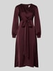 Neo Noir Sukienka midi z dekoltem w serek model ‘RIMINI’ Bordowy