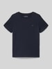 Tommy Hilfiger Kids T-shirt z bawełny organicznej z detalami z logo  Granatowy