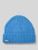 Seeberger Beanie met labeldetail Blauw