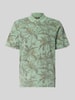 JACK & JONES Premium Regular Fit Poloshirt mit floralem Allover-Print Modell 'Hawaii' Dunkelgruen